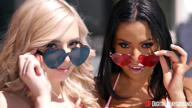 Ricky Johnsons Wild Poolside Threesome With Interracial Heat