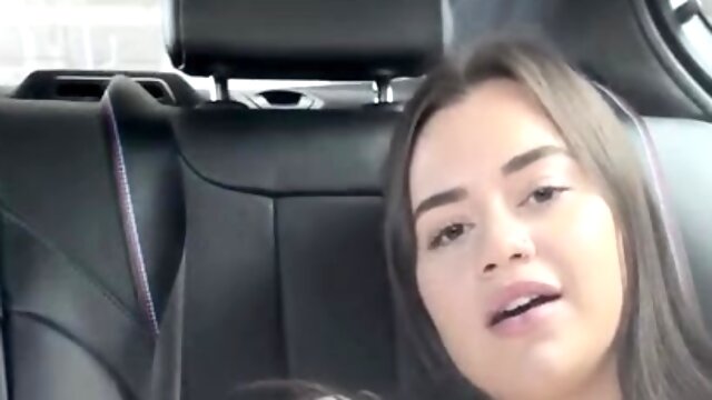 Cute Brunette Teen Jade Backseat Playing Who Is She,