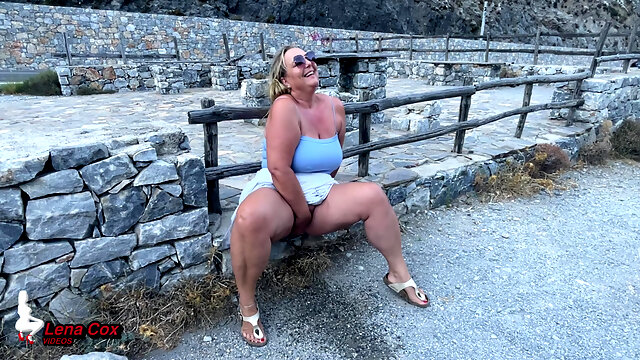 Horny Wife Squirt Explosion on Parking Curb