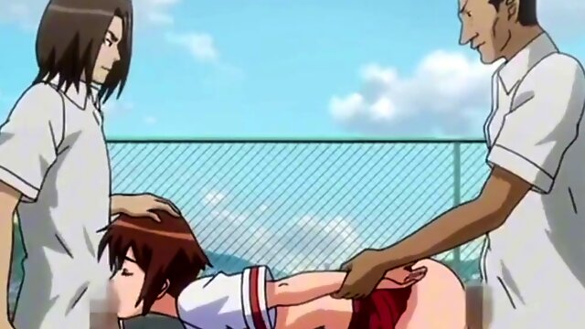 Slutty student seduce her groupmate for a sex but she didnt expect that headmaster will join for threesome...