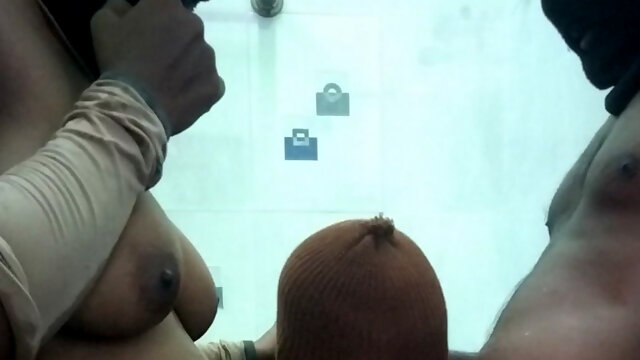 Bisexual Watching Aunty Hot Cock Sucking at Bathroom