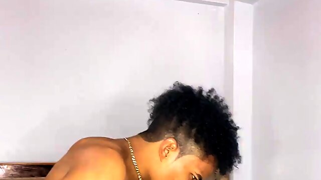 Sexy ebony girl disguises her ass as a sex doll and enjoys her pounding