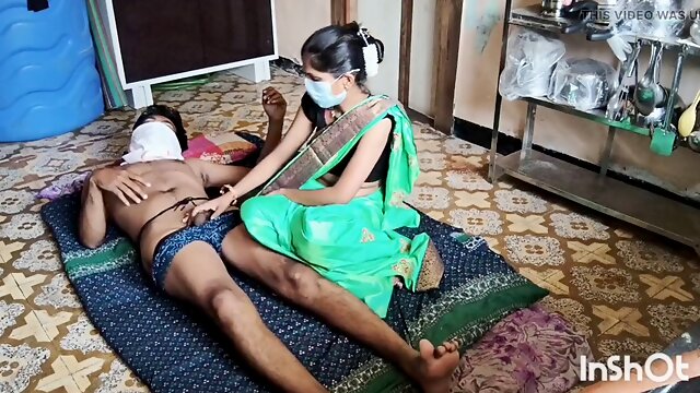 Shivani in a green saree getting ready for a hookup part two