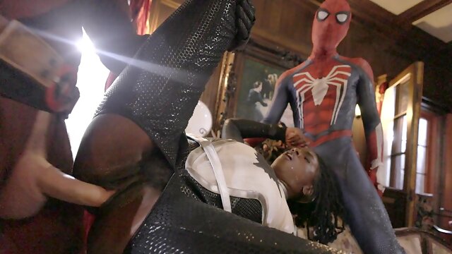 Seth Gamble and friends fuck the shit out of ebony beauty Ana Foxxx in a parody scene.