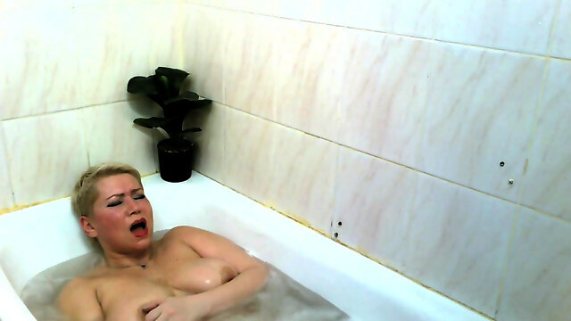 Mature Russian Bitch Masturbates in the Shower and Cums Beautifully... Part Second
