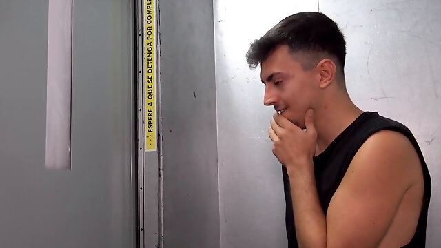 Naughty hot nerd fucked in public by lads long dick