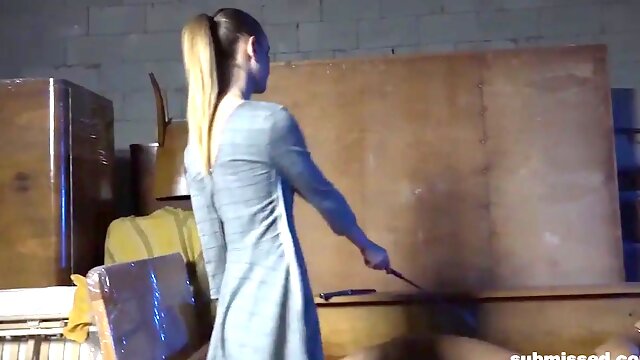 Tied guys gets spanked and a. with a sloppy blowjob