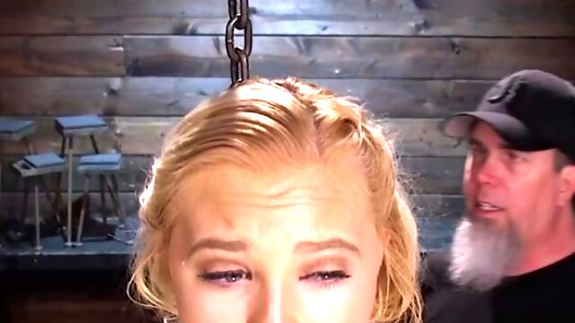 Gagged and bound blondie in pink slit vibrated