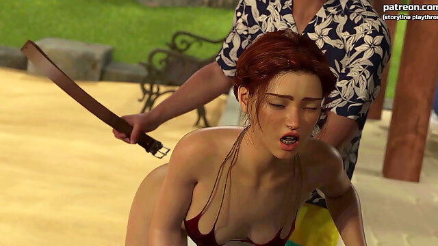 Young Babe Gets Her Hot Ass Spanked & Her Little Pussy Creampied - Taboo University(steam Game) - 3D Animated Hentai Game - #19