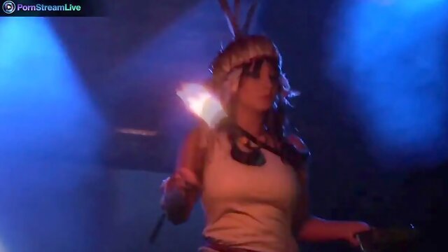 Stage performer Dorothy Black going topless and frolicking with fire