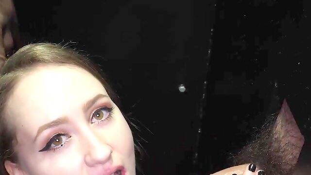 Lizzie Love gets messy with cum on her face