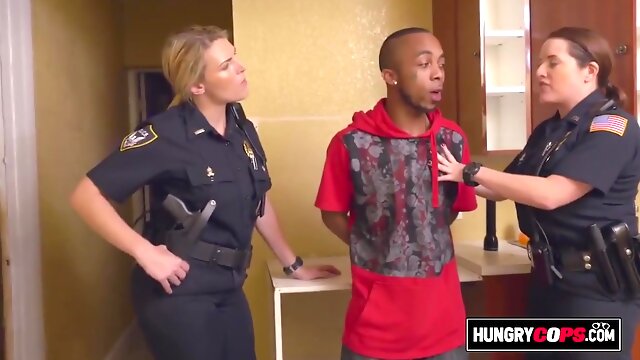 Amazing Threesome With Two White Fat Ass Cops That Are Wet As Fuck And Ready To Fuck A Black Dude