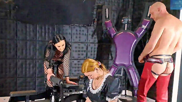 Sissy Slavegirl Monique Get Punished by Bi Domme Couple