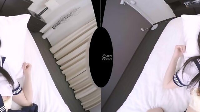 Delightful asian teen temptress arousing VR sex clip