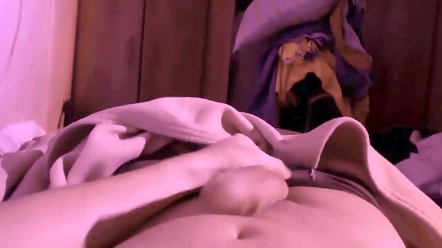 POV almost caught - Intense Solo Male onanism & cumshot in sofa