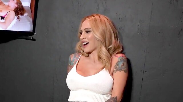Sarah Jessies Gloryhole Ride: Interracial Pussy Action