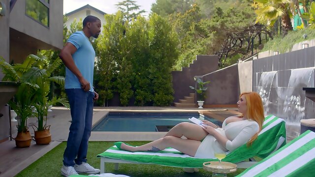 Redhead milf Lauren Phillips gets pounded by bbc in the pool