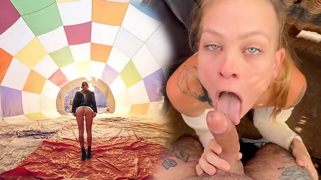 Date Night #05 - Passionate Sunrise Sex (she Swallows) Over Pyramids in an Ai...