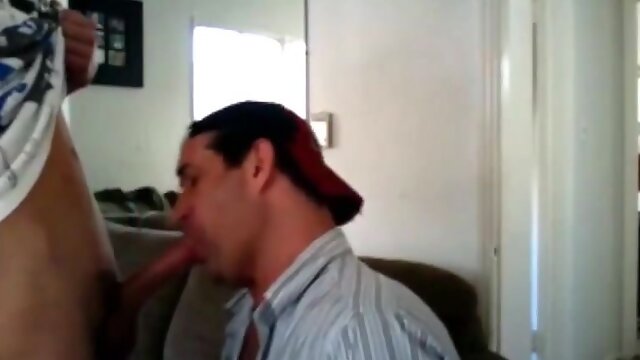 Sucking a neighbors cock and he cums on my face 10