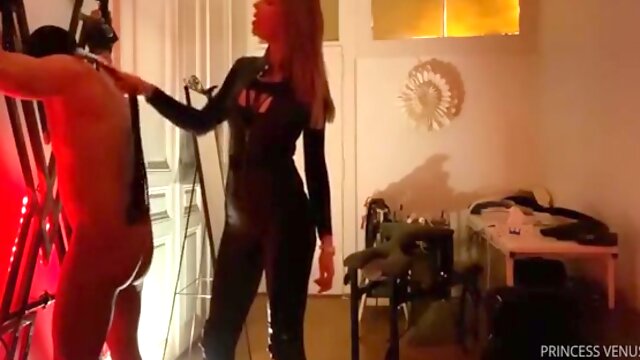 Merciless Milf Mistress Spanking Her Slave Into Submission