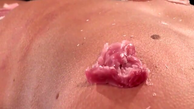 Cecilia Vega And Cecilia Lion - Gagged Brunette Slave Is Bound To Wooden Post And Gets Pussy Vibrated Then Laid In Wooden Stock Gets Waxed And Caned On