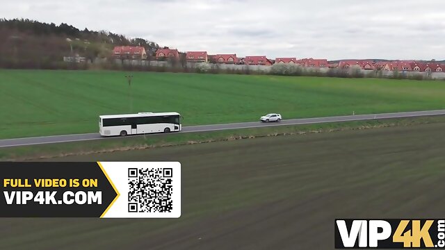 Gorgeous Large Titted Lady Is Banging In The Bus