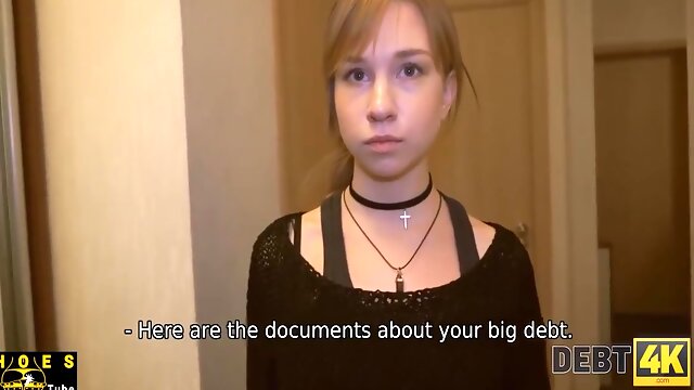 Sia Soon And Eva Abel In Man Comes To The Eighteen Russian Debtor And Drills Bald Vagina Soon