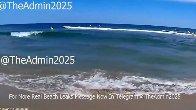 Older People Walk Around The Beach Completely