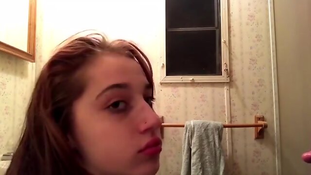 Redhead Teen 18+ Face Fucking In Bathroom