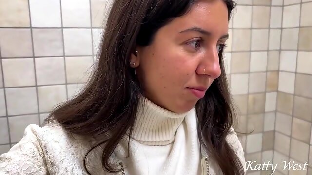 Casting In A Mall Public Toilet With Katty West