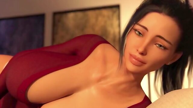 3d Animated Milf With Huge Natural Tits Tries Helping A Guy Cum With A Handjob Or Blowjob But He Goes Wild Cumming In Her Throat Then Pounding Her Cunt And Coating Her Breasts