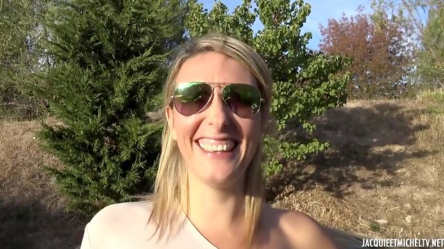 Emma Klein - French Slut Emma Gets Double Fucked Hard Outside