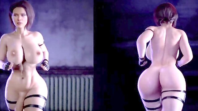 Futanari, Beauty, Black, 3D