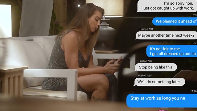 Stepmom Tits Galore: Blonde MILFs Swap Big White Cock on Sofa