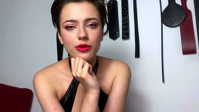 Sexy Brunette Babe Spreads Legs And Masturbates Shaven Twat