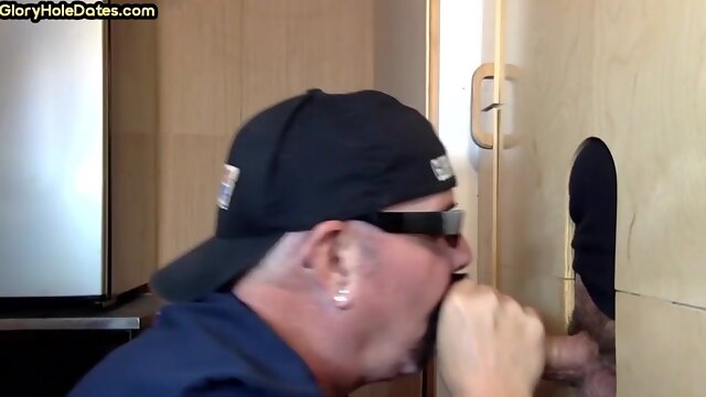 Gloryhole ATM DILF takes and sucks cock in homemade video