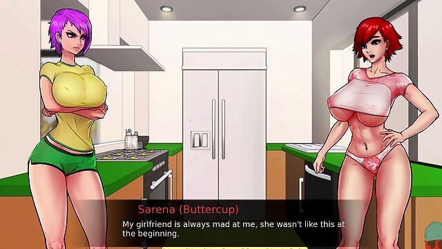 Confined with gorgeous goddesses in a visual novel adventure