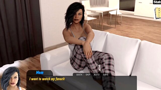 Adult cartoon porn adventure in a visual novel game with a mature twist