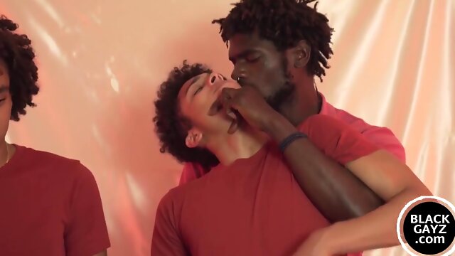 Black Hunk Makes Twinks Blow Him And Have Threesome Sex