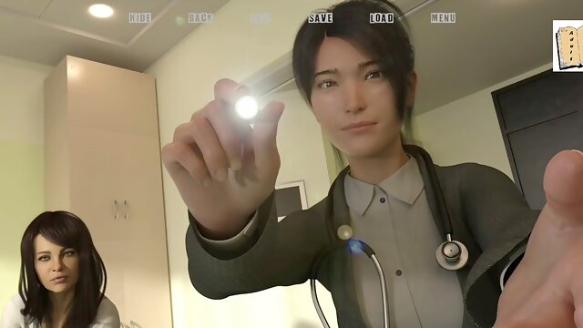 Busty platinum-blonde cougar visits the polyclinic for her first experience