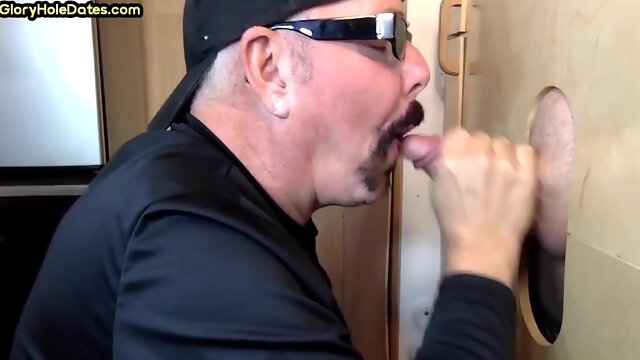 Cum loving gloryhole DILF fucked at home after giving BJ