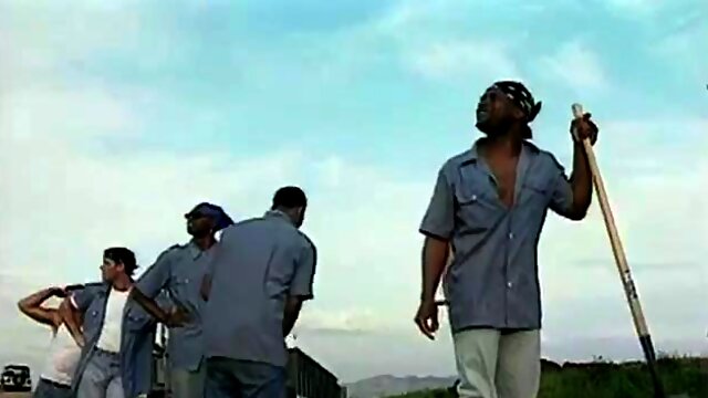 Outdoor gangbang with prisoners: Blowjob, Cumshot  Interracial Porn