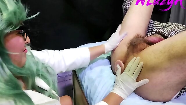 Doctor Performs Anal Exam Whith Long Dildo