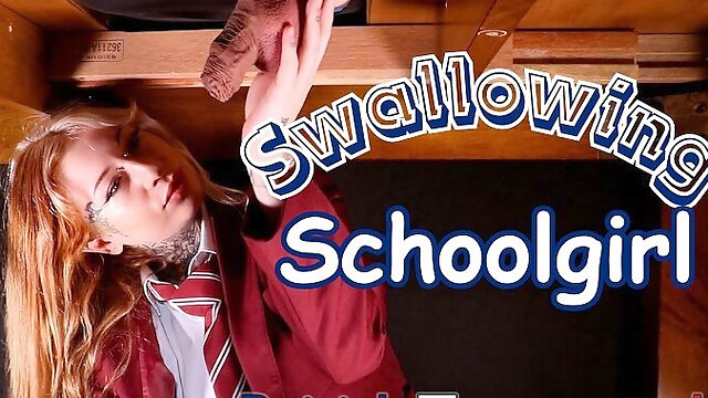 Sexy Alt Teen Sucks Cock Under Milking Table