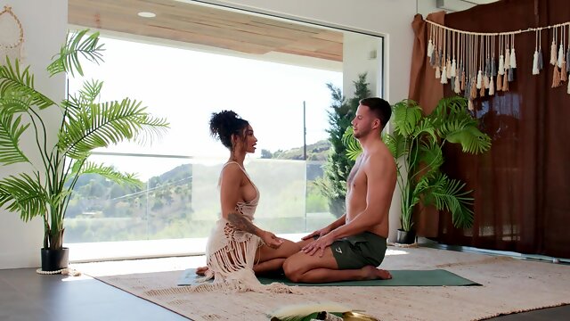 Medusa and ebony couple enjoy a passionate and intense session.