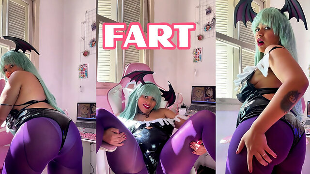 Morrigan Halloween Cosplay - Fart Domination and Ass Worship