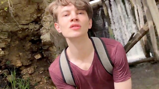 Hot Hunk Jerking his fat dick (23cm) in Public Place near the Dam/ teenager Boy