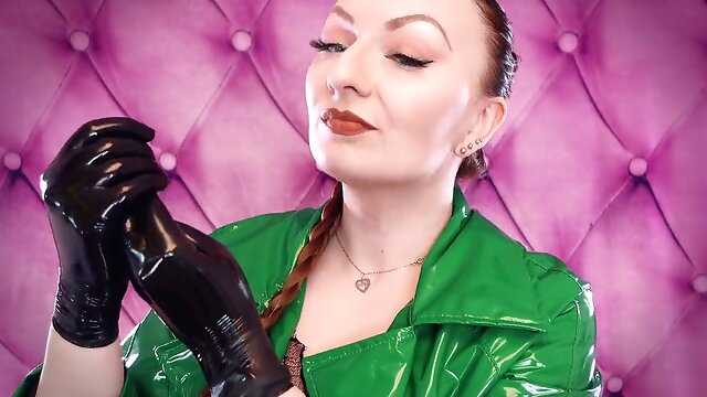 ASMR video: nitrile gloves and lubricant - fetish Glaminatrix Arya Grander - great loosen magnificent sounding POV
