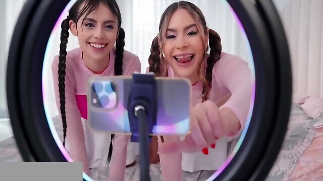 Fake Twins Share A Hot Stepdads Bed - Pov