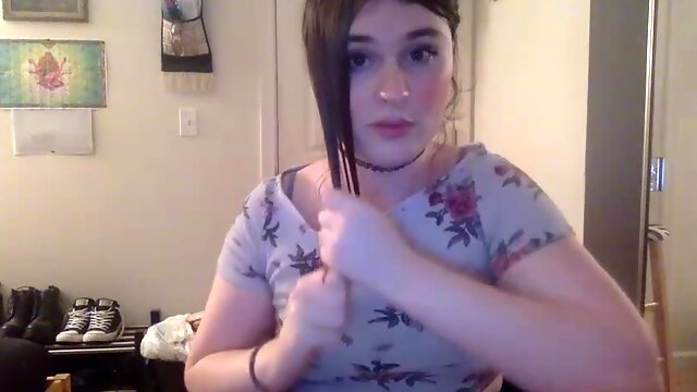 Femboy Masturbating, Homemade, Shemale, Amateur, Webcam, Solo